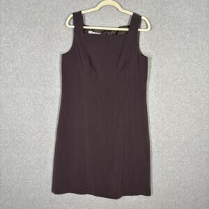 Vintage 90s Phoebe Dress 14 Chocolate Purple Career Work Church‎ Minimal Neutral